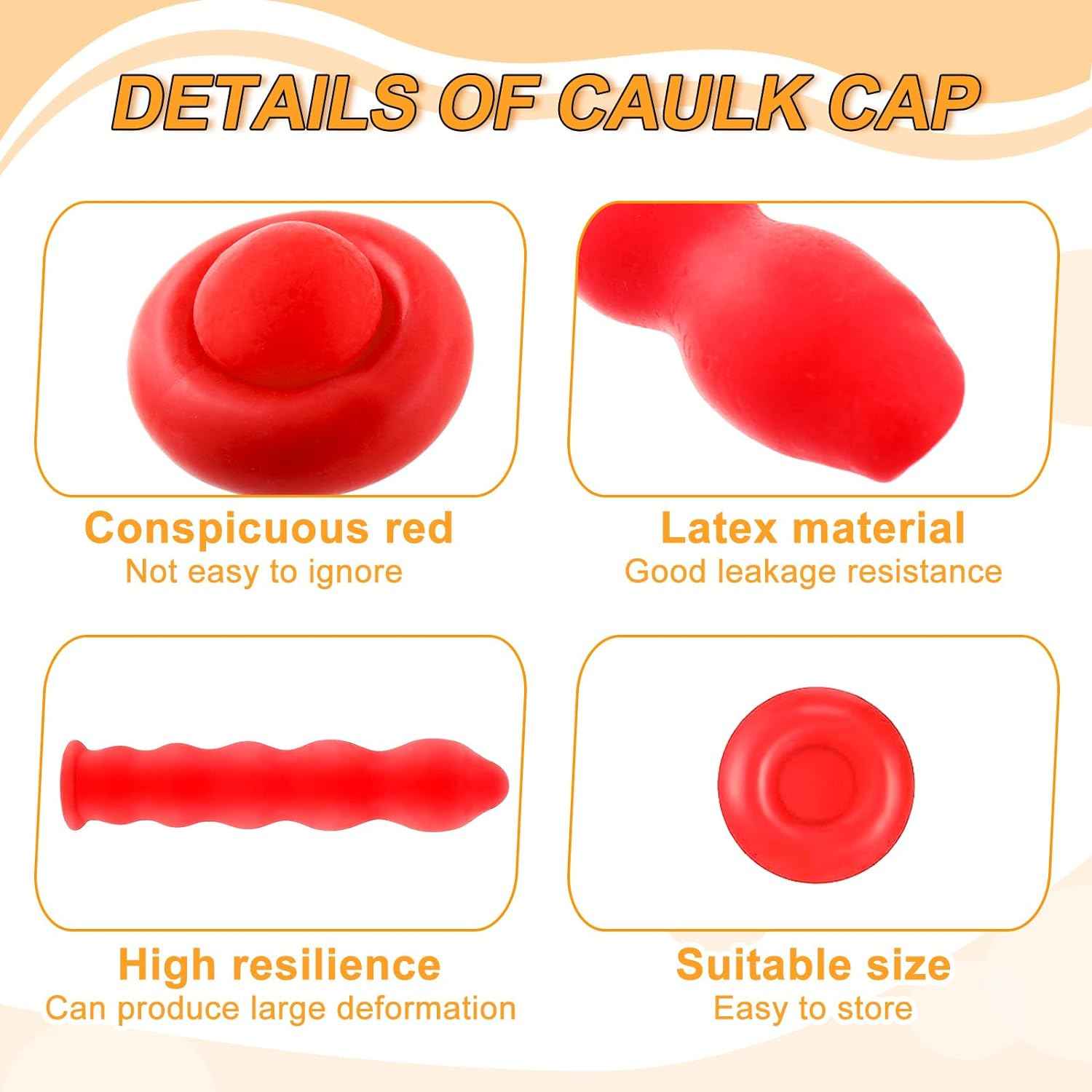 Caulk Saver Caps Caulking Tube Covers for Sealing and Preserving,Red - TTpen