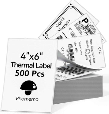 Phomemo 4x6 Inch Thermal Direct Shipping Label,Fan-Fold 500 Labels - TTpen