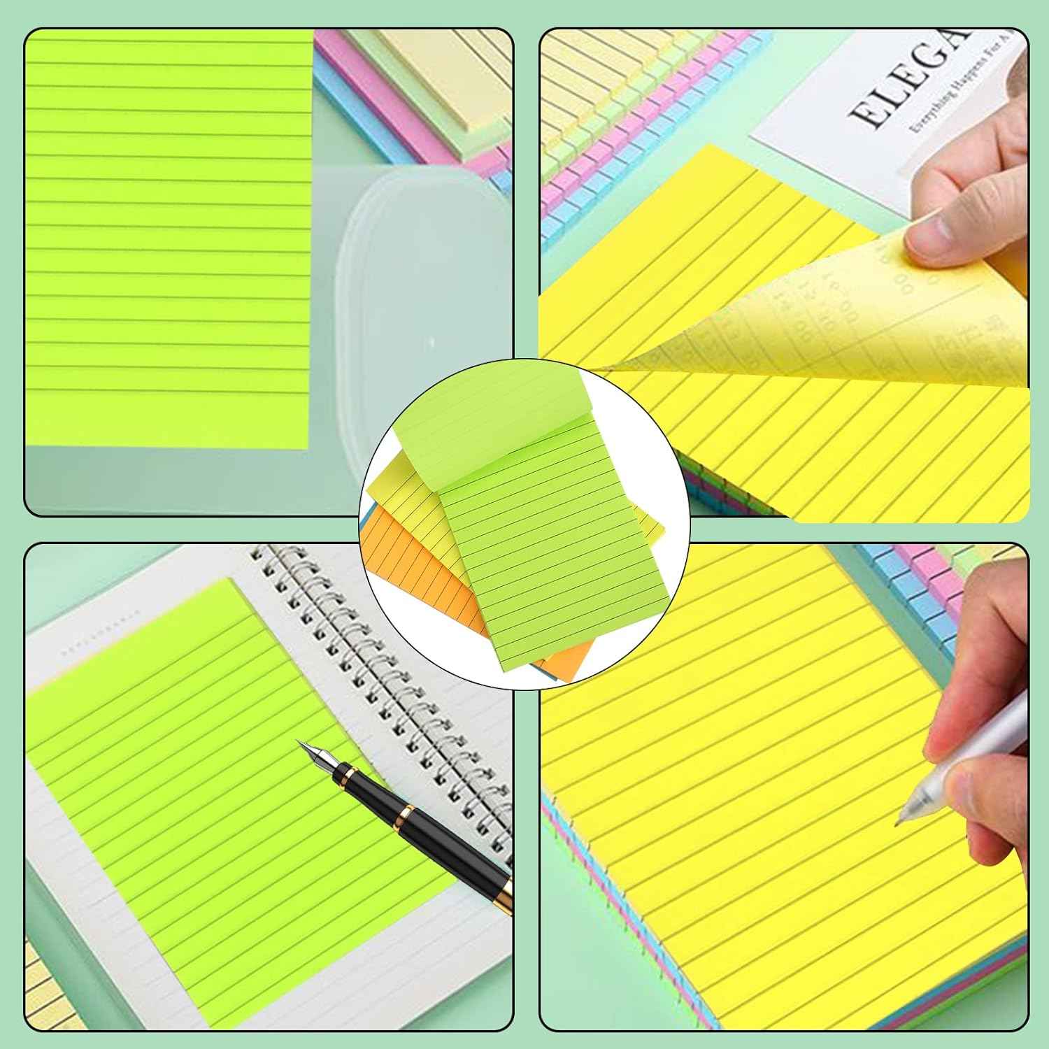 Lined Sticky Notes 4 X 6 Inch,50 Sheets/pad,6 Color - TTpen