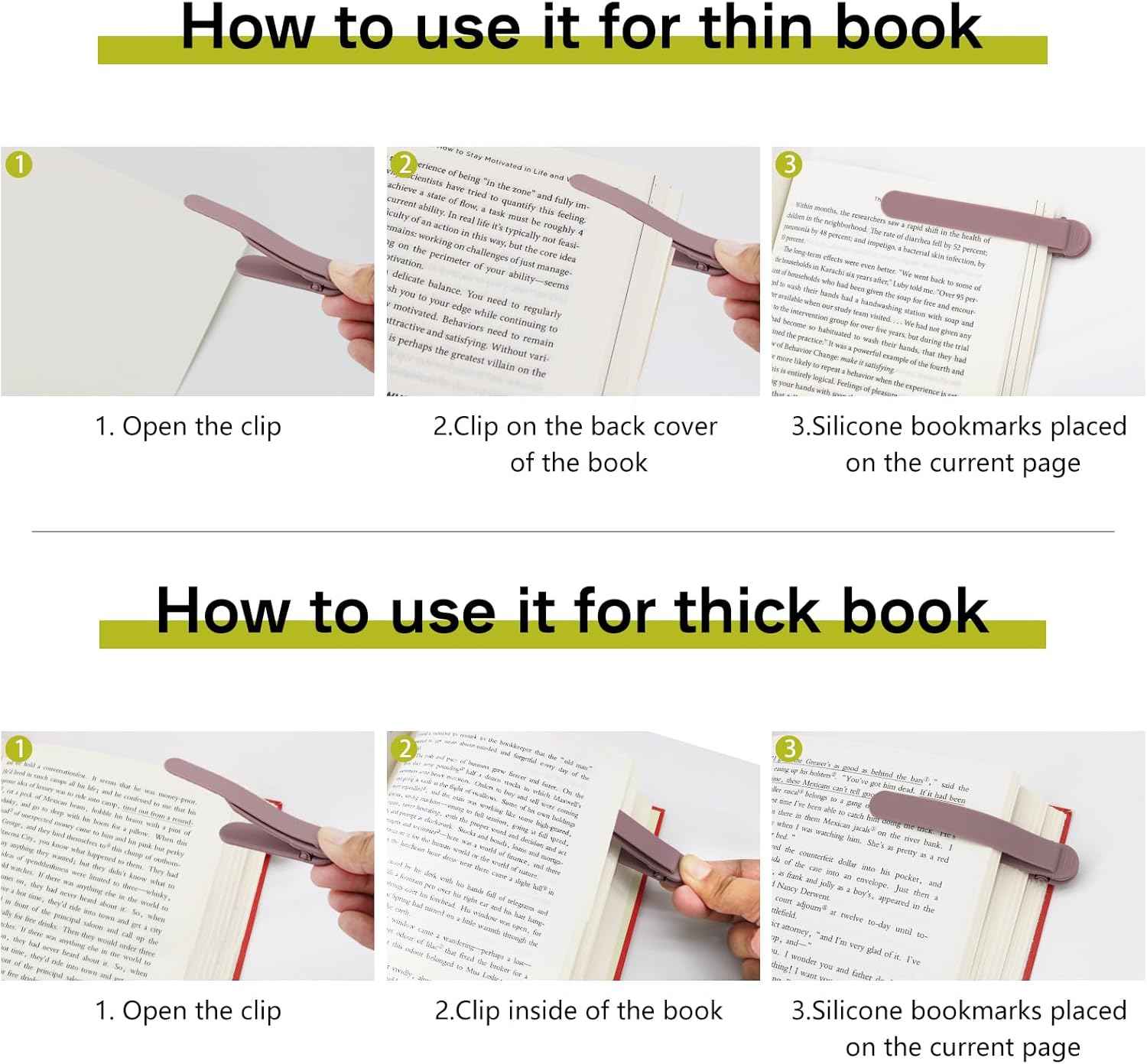 6pcs Automatic Silicone Bookmarks  for Reading Women Men Book Lovers