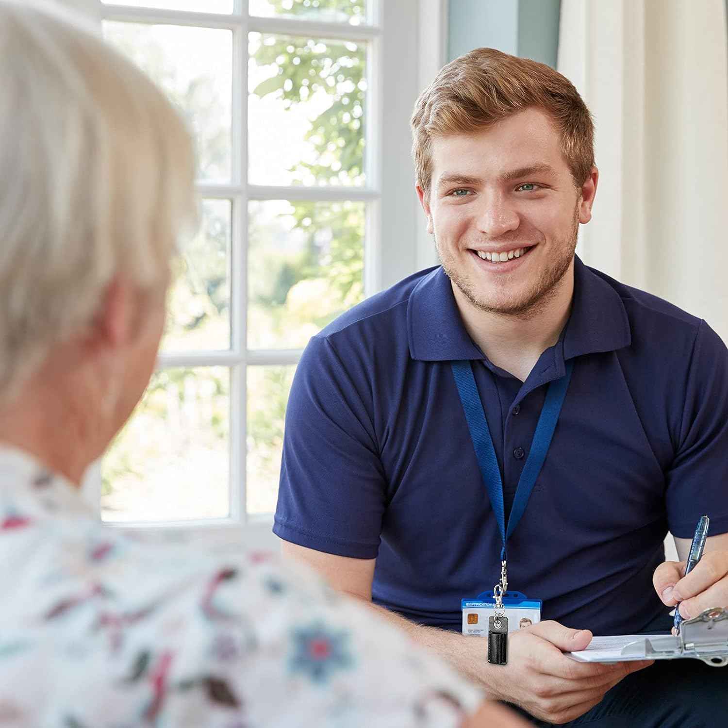 4PCS Portable Leather Pen Holder for Badge Holder Neck Lanyard (Black) - TTpen
