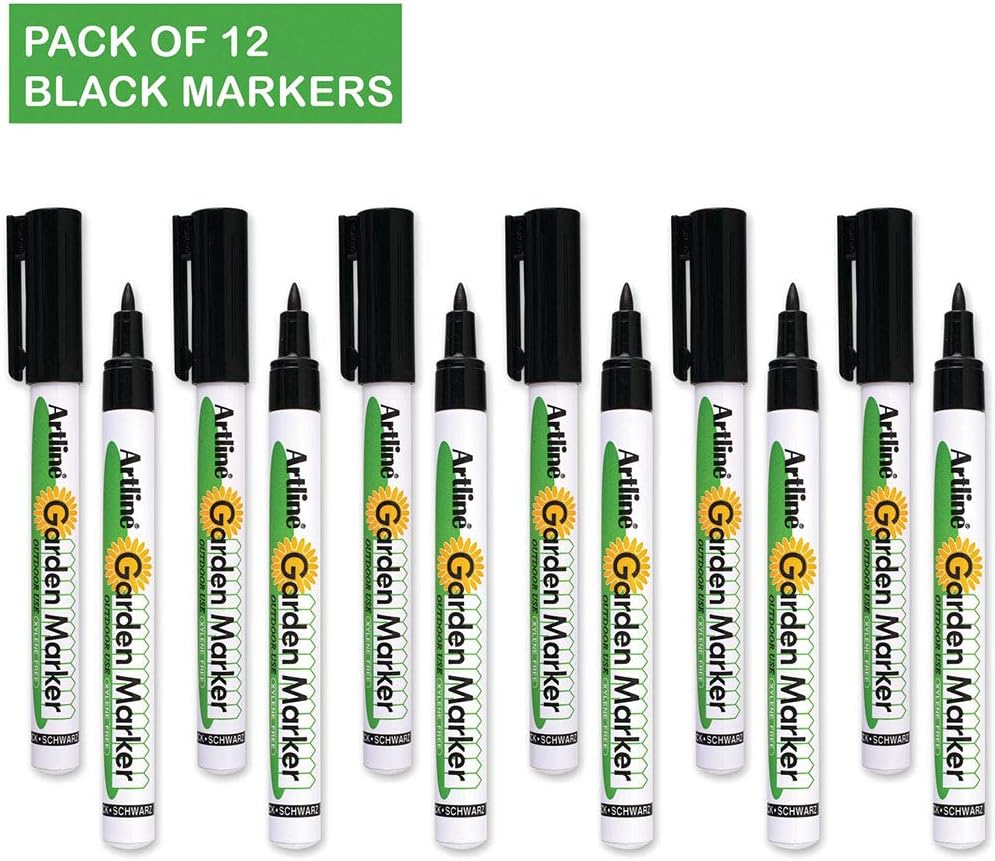 Artline Garden Markers, 0.8 mm , Black Ink , 12 Pack (EK-780)