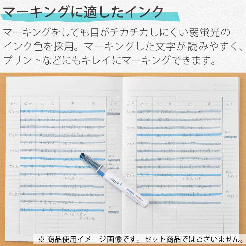 KOKUYO 2-Tone Mark+ Pastel Highlighter Markers 5 Colors Set