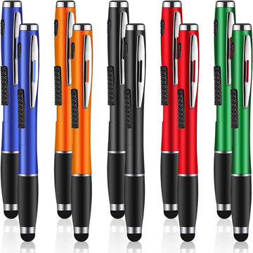 10PCS Stylus Pens with Light 2in1 Touch Screen Ballpoint Pens - TTpen