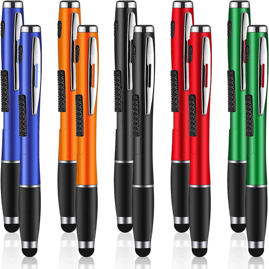 10PCS Stylus Pens with Light 2in1 Touch Screen Ballpoint Pens - TTpen