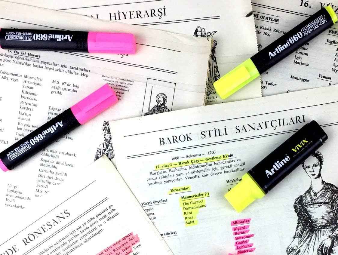 Artline EK-660 Fluorescent Highlighters,1.0-4.0mm Chisel Tip,7 Colors