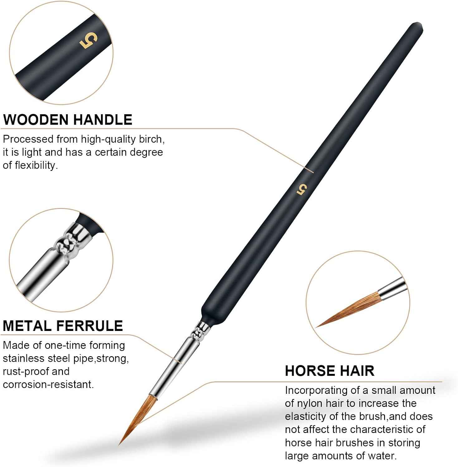 9pcs Miniature Paint Brushes Set for Fine Detailing & Art Painting - TTpen