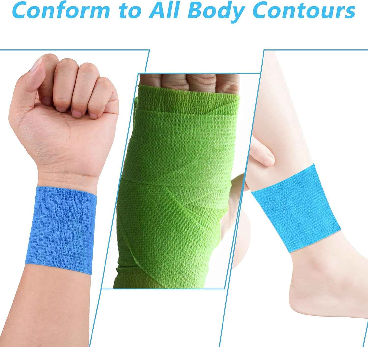 18 Pack Self Adherent Cohesive Wrap Bandages,First Aid Tape,3 Inches X 5 Yards - TTpen