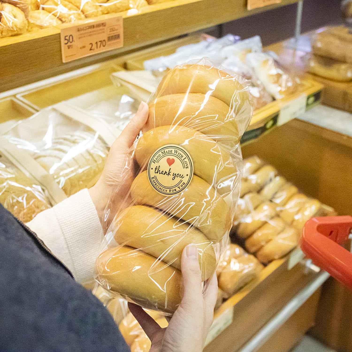 1000Pcs Kraft Stickers Handmade with Love Thank You 1 Inch - TTpen