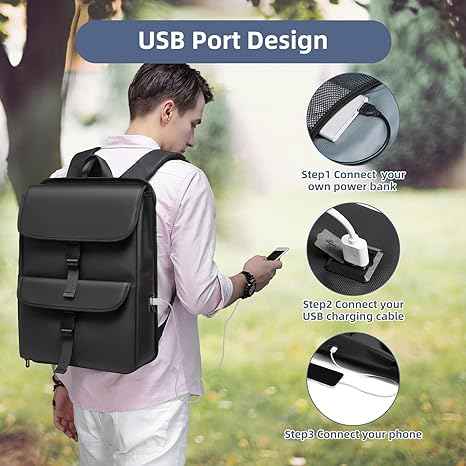 Eurcool Vintage Laptop Backpack Slim Business Backpack - TTpen