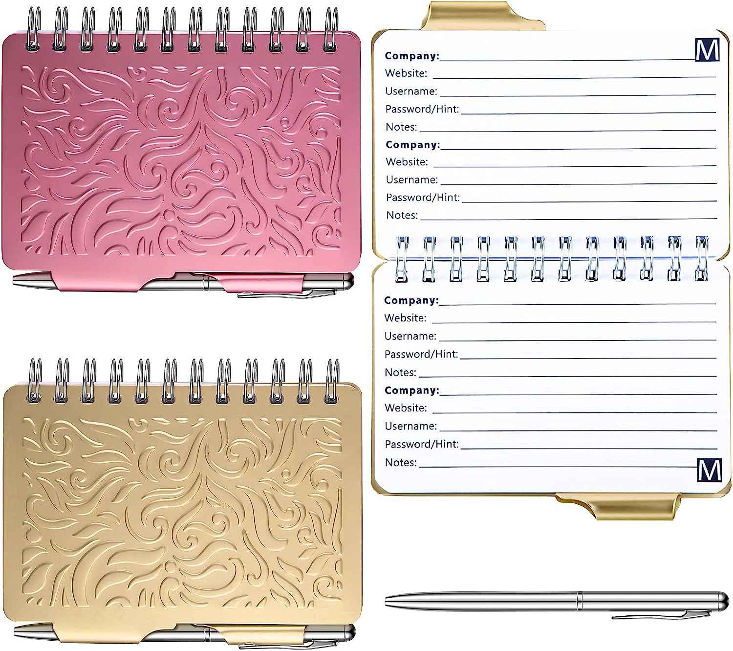 2Pcs Protable Notebook Elegant Mandala Password Book Keeper with Pen - TTpen