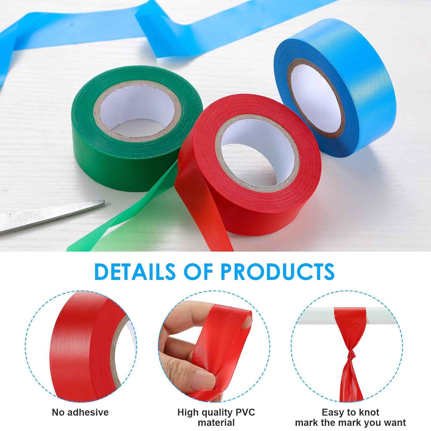 6 Pack Flagging Tape,Neon Marking Survey for Boundaries Hazardous Area - TTpen