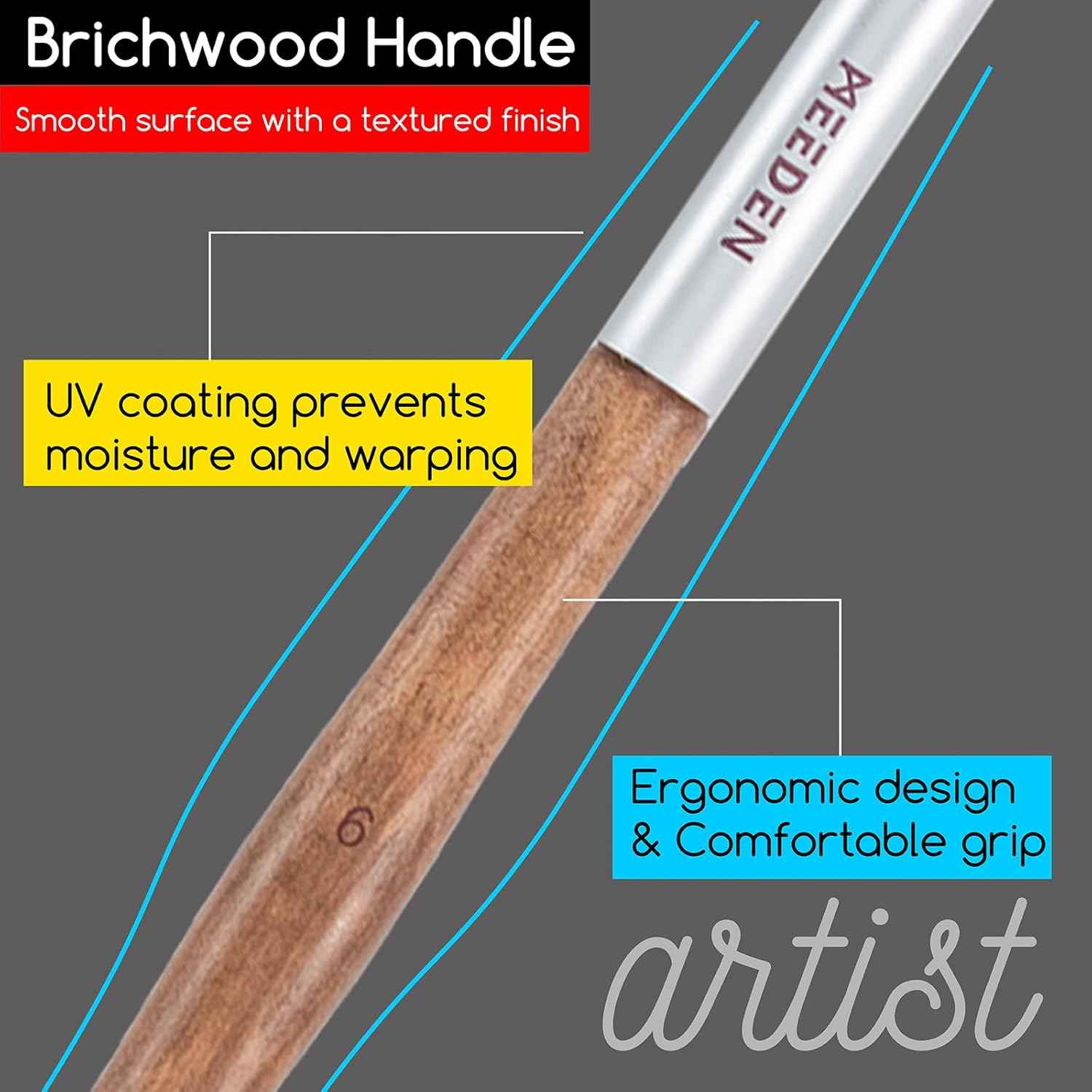 MEEDEN Artist Oil Paint Brush Set 10 Pack