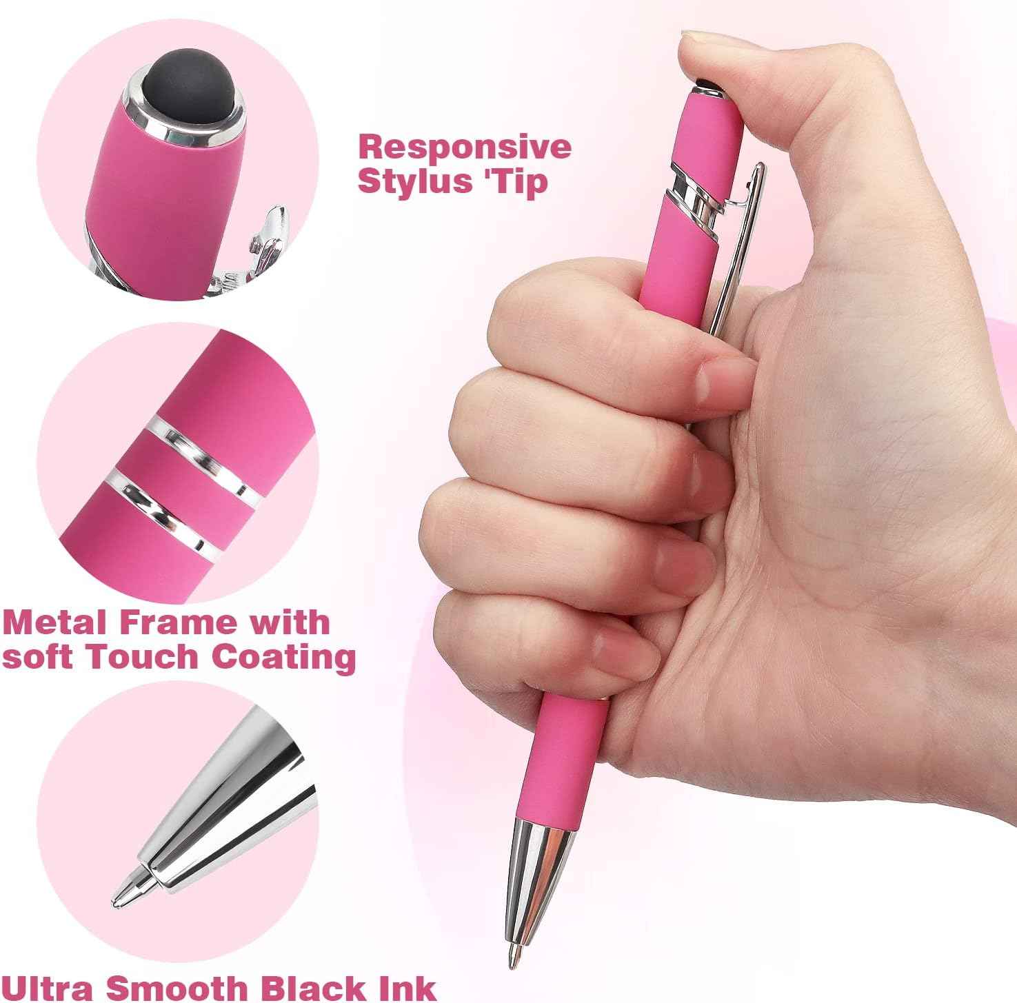 2-in-1 Stylus Retractable Ballpoint Pen with Stylus Tip,1.0mm Black Ink - TTpen