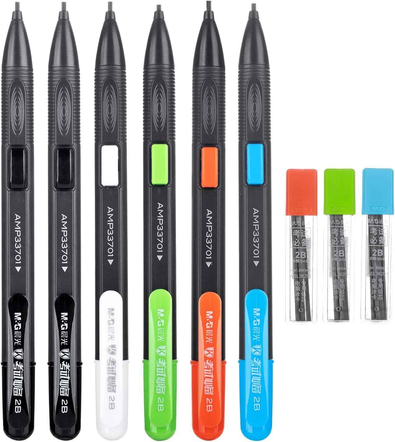 M&G 9Pcs Mechanical Pencils and 2B Black Lead Refills Set - TTpen