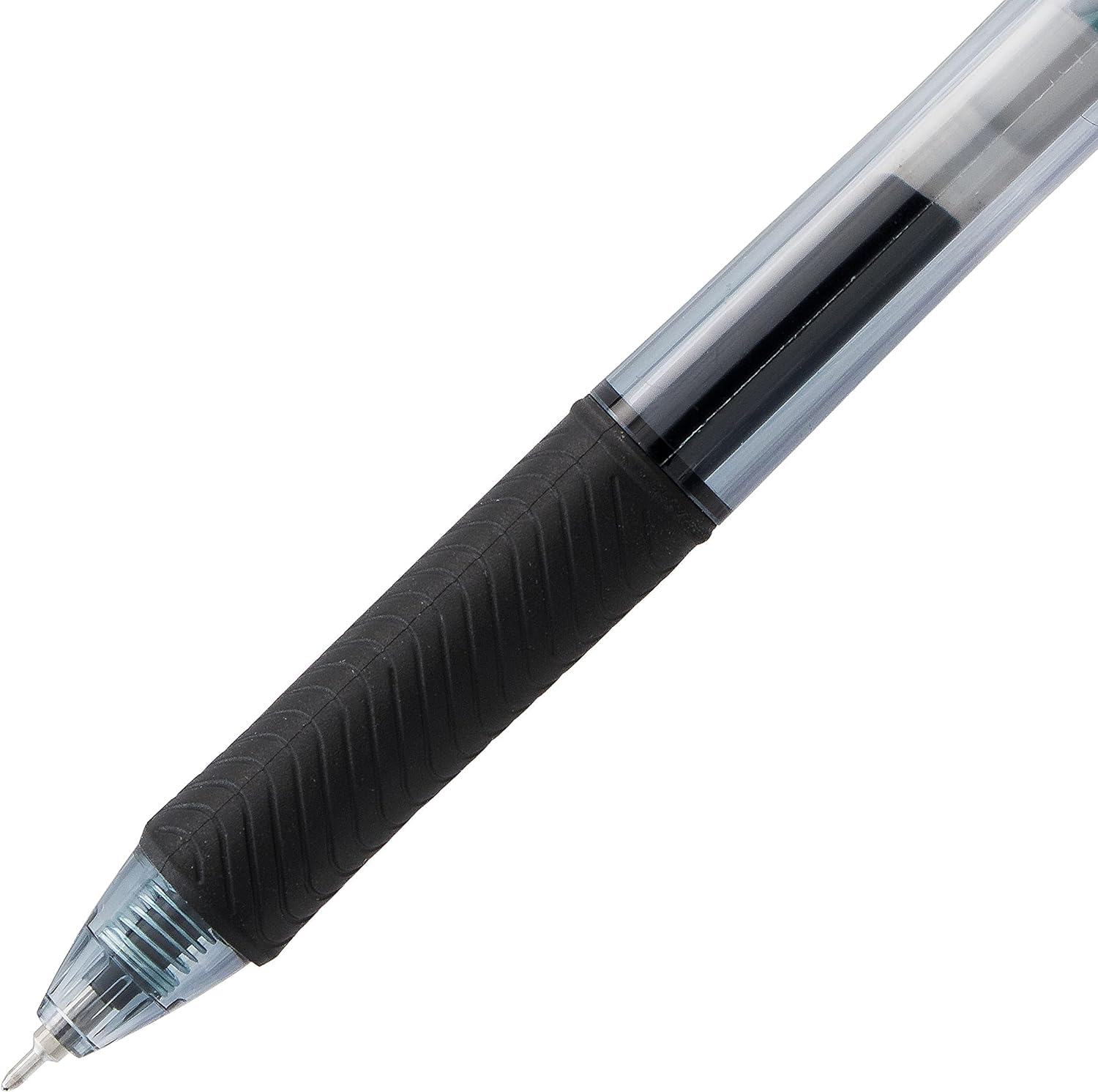 Pentel EnerGel-X Retractable Gel Pen, 0.5 mm, Black, Pack of 12