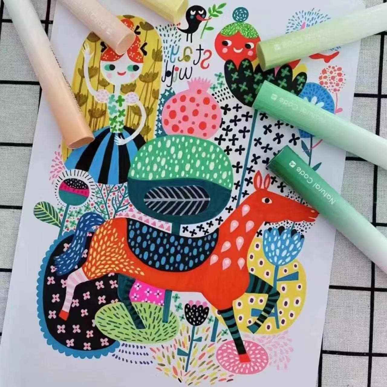 COLNK 16 Colors Acrylic Paint Pens Brush Tip Paint Markers for Rock Painting - TTpen