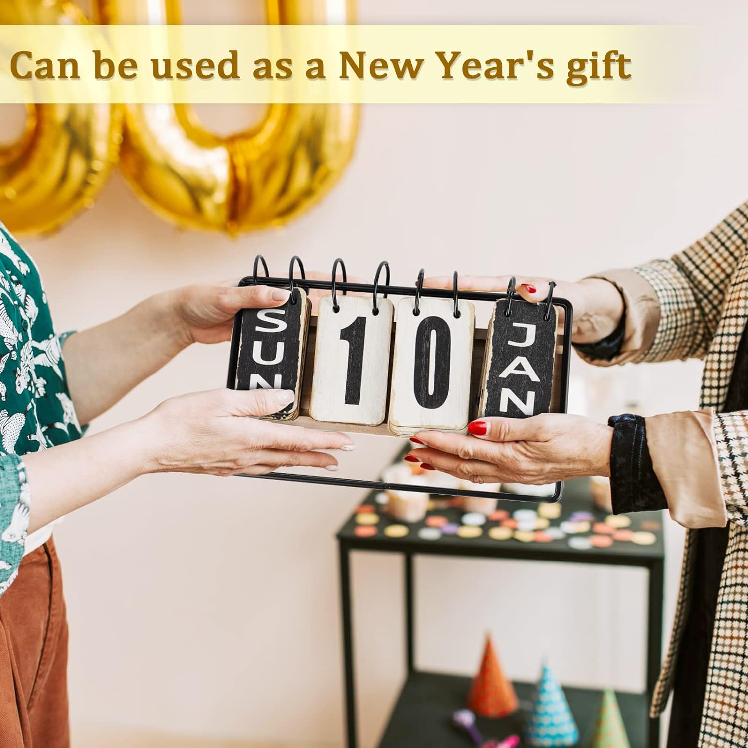 Office Desk Calendar Wooden Metal Flip Perpetual Monthly Weekly