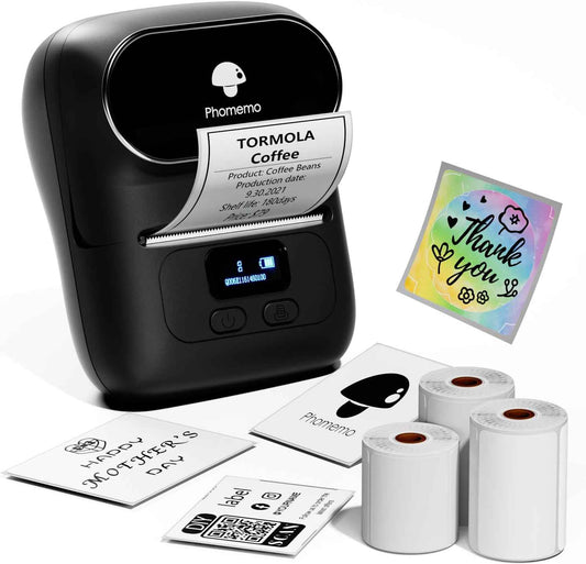 Phomemo M110 Label Maker Thermal Printer with 3 Roll Paper - TTpen