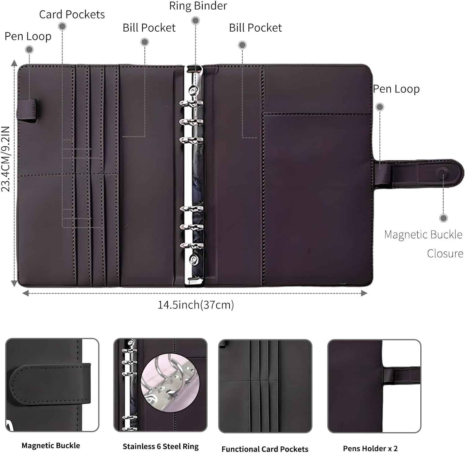 100 Day Challenge A5 Money Saving Budget Binder Black - TTpen