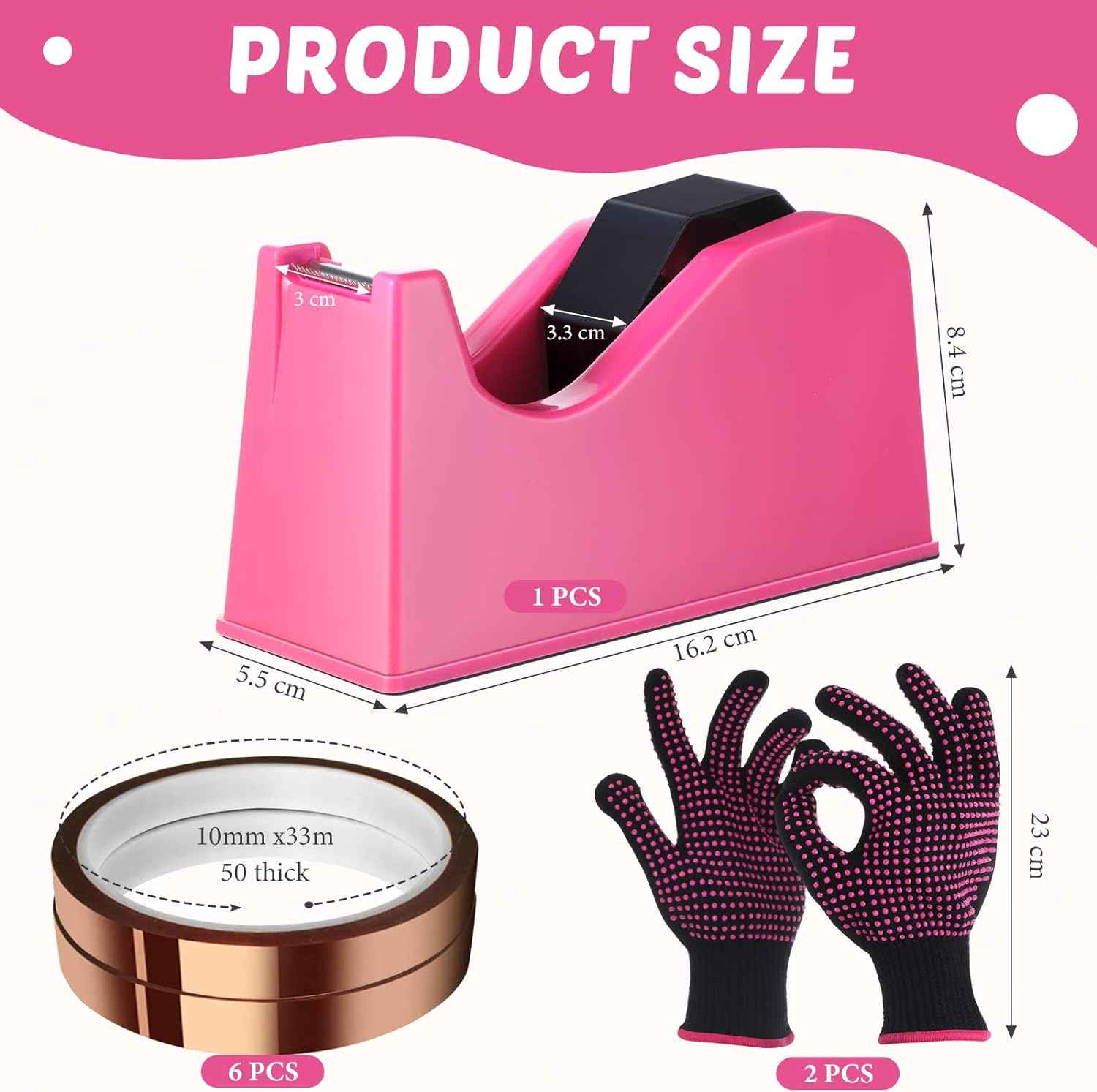 9Pcs Heat Sublimation Tape Dispenser Set with Gloves and Heat Tapes - TTpen