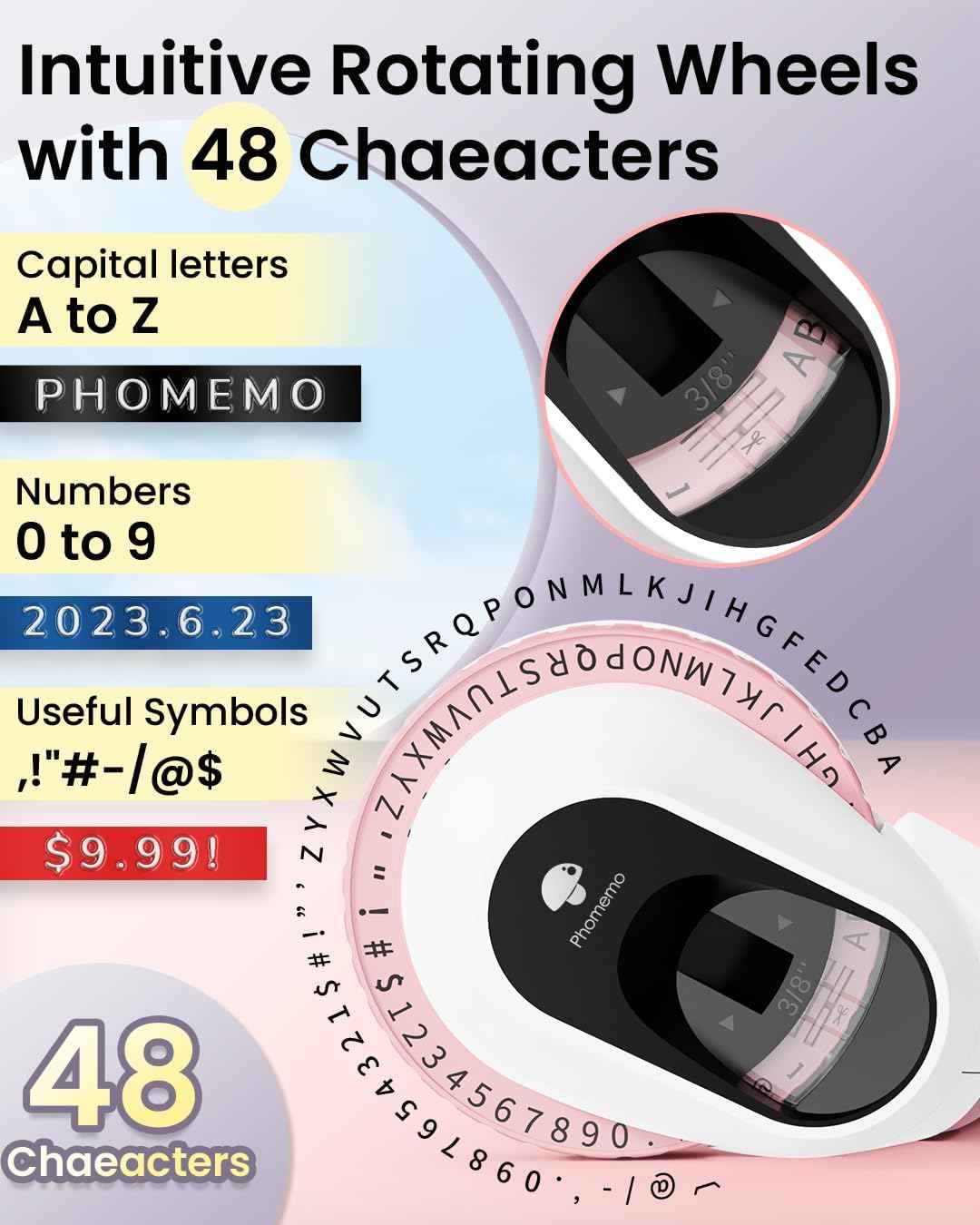 Phomemo E975 Embossing Label Maker Machine with 6 Tapes - TTpen