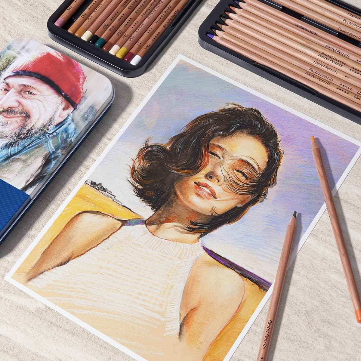 NYONI Professional 24 Pastel Chalk Colored Charcoal Pencils - TTpen