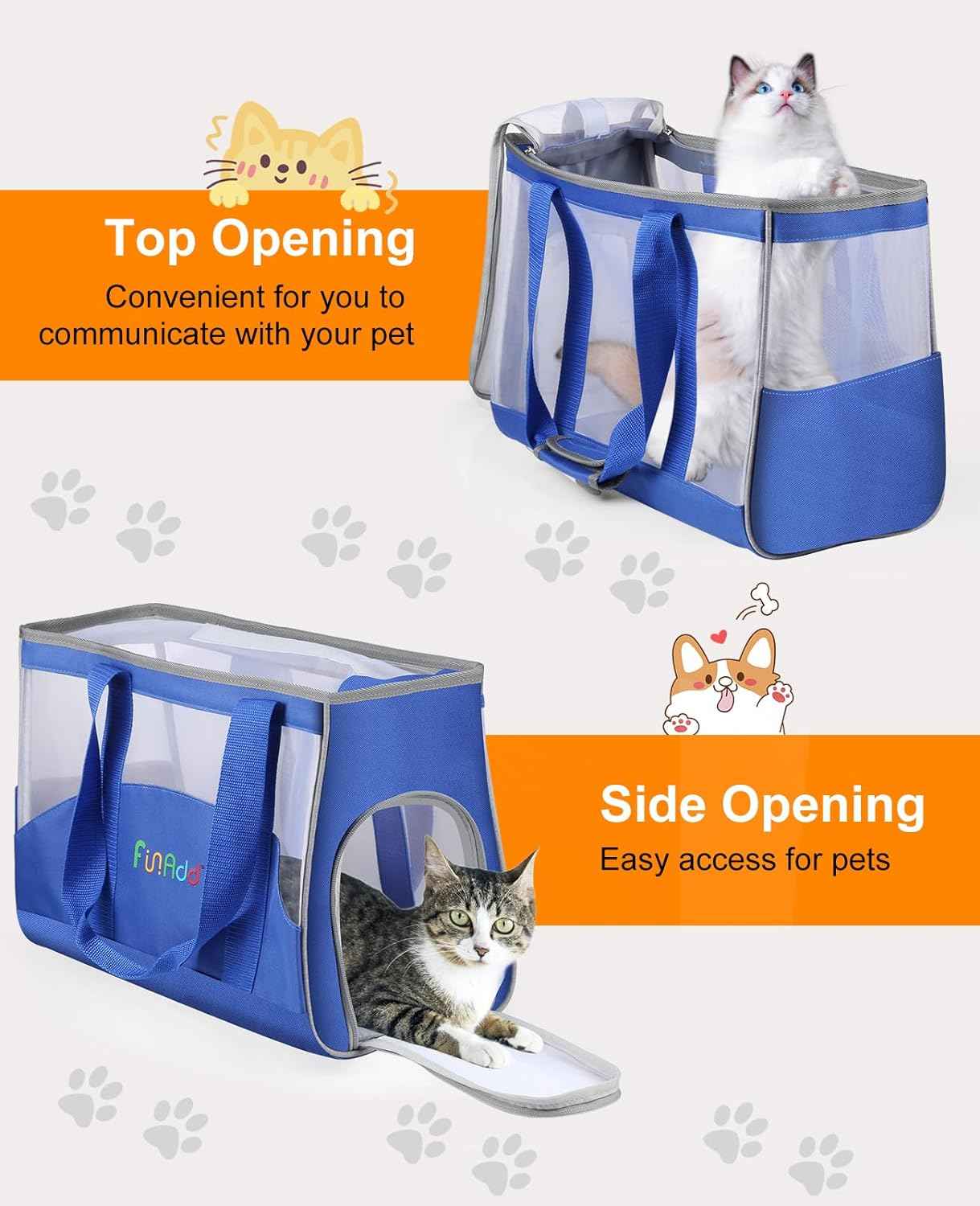 FunAdd Pet Pet Carrier,Airline Approved,for Small Dogs and Cats - TTpen
