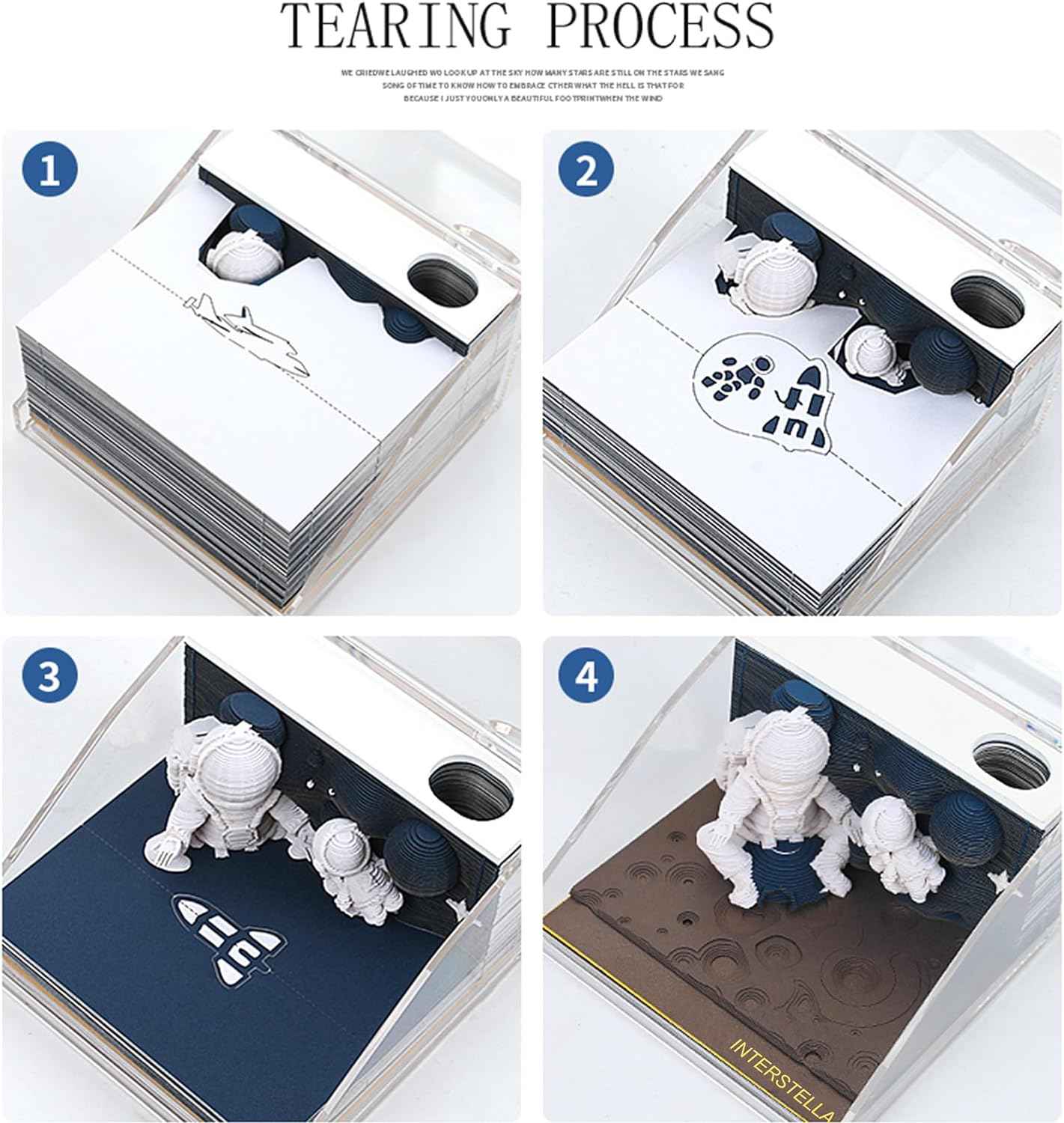 Astronauts Paper Notepad 3D Memo Pads with Pen Holder - TTpen