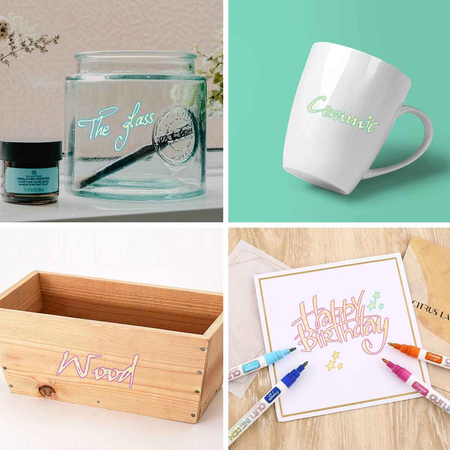 Guangna Outline Drawing Pens,12 Colors Metallic Markers Pens - TTpen