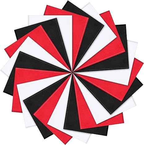 100 Sheets Tissue Wrapping Paper for DIY Crafts 35x50cm Black White Red - TTpen