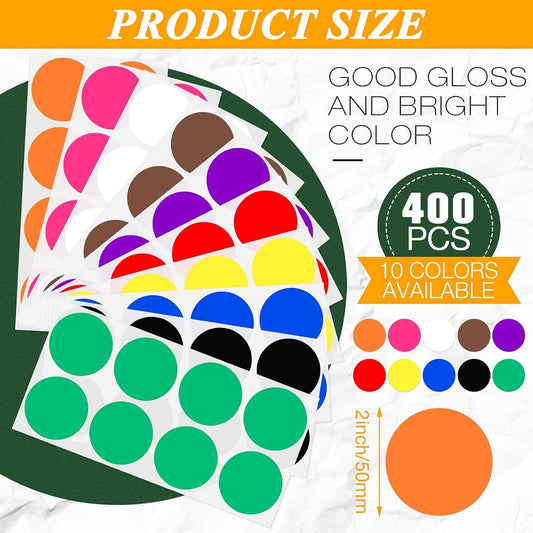 2 Inch Round Color Coding Stickers Circle Dot Labels Self-Adhesive - TTpen