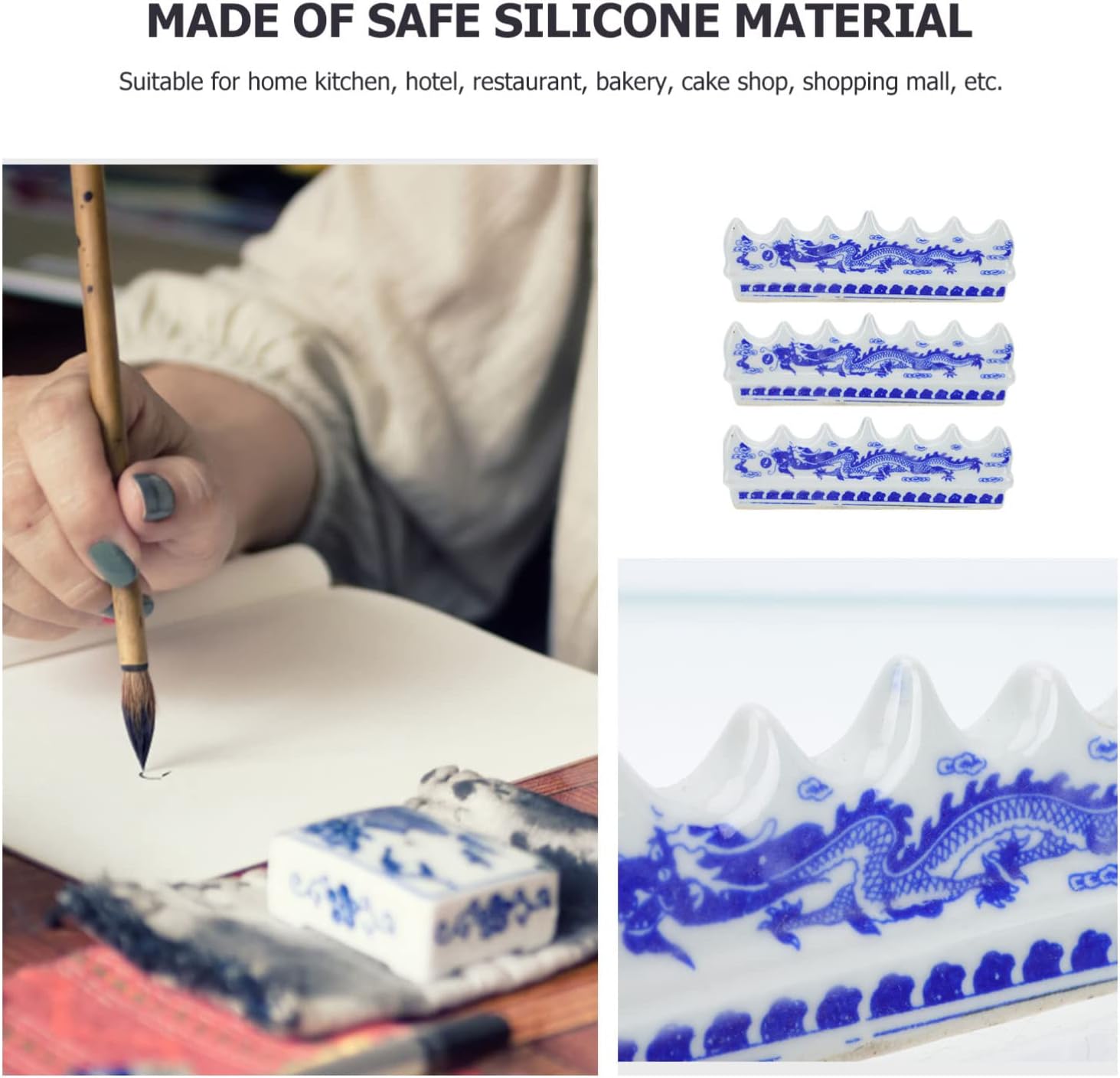 3pcs Chinese Calligraphy Brush Holder Rest Mountain Shape