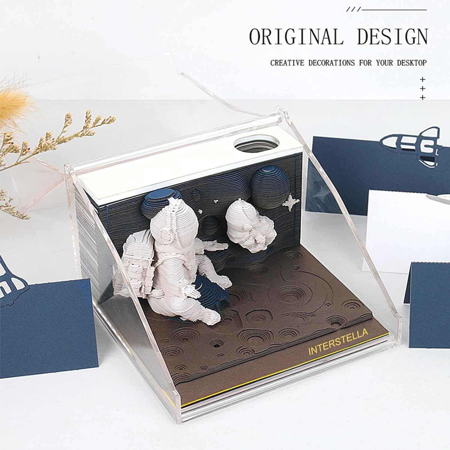 Astronauts Paper Notepad 3D Memo Pads with Pen Holder - TTpen