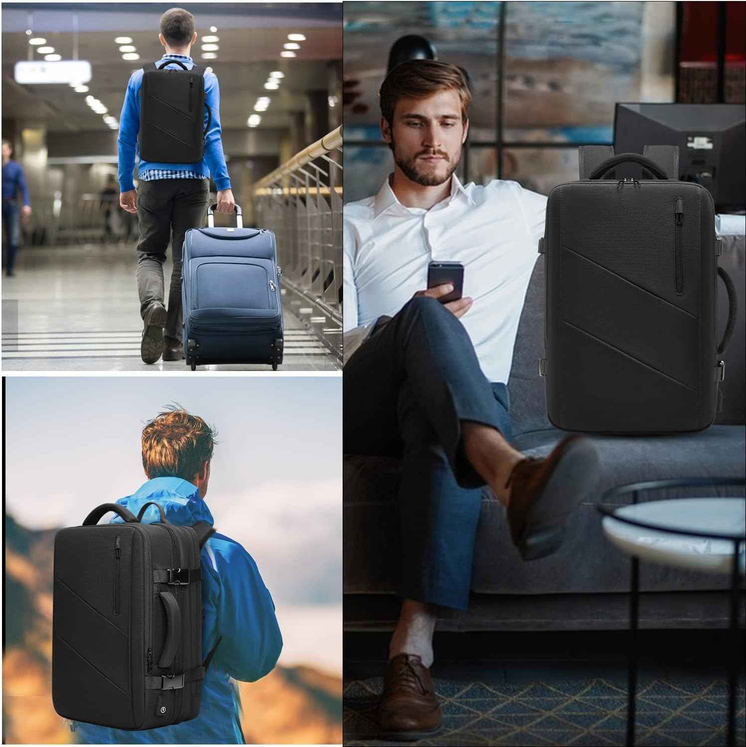 Eurcool 44L Travel Expandable Carry-On Backpack - TTpen