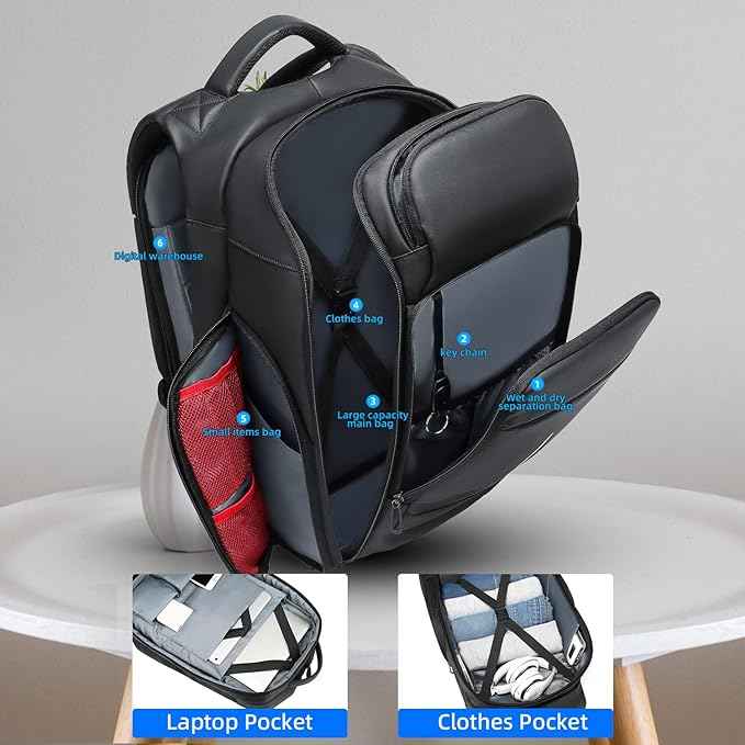 Eurcool Laptop Backpack for Men,15.6 inch Travel Business Anti-theft Black Bag - TTpen