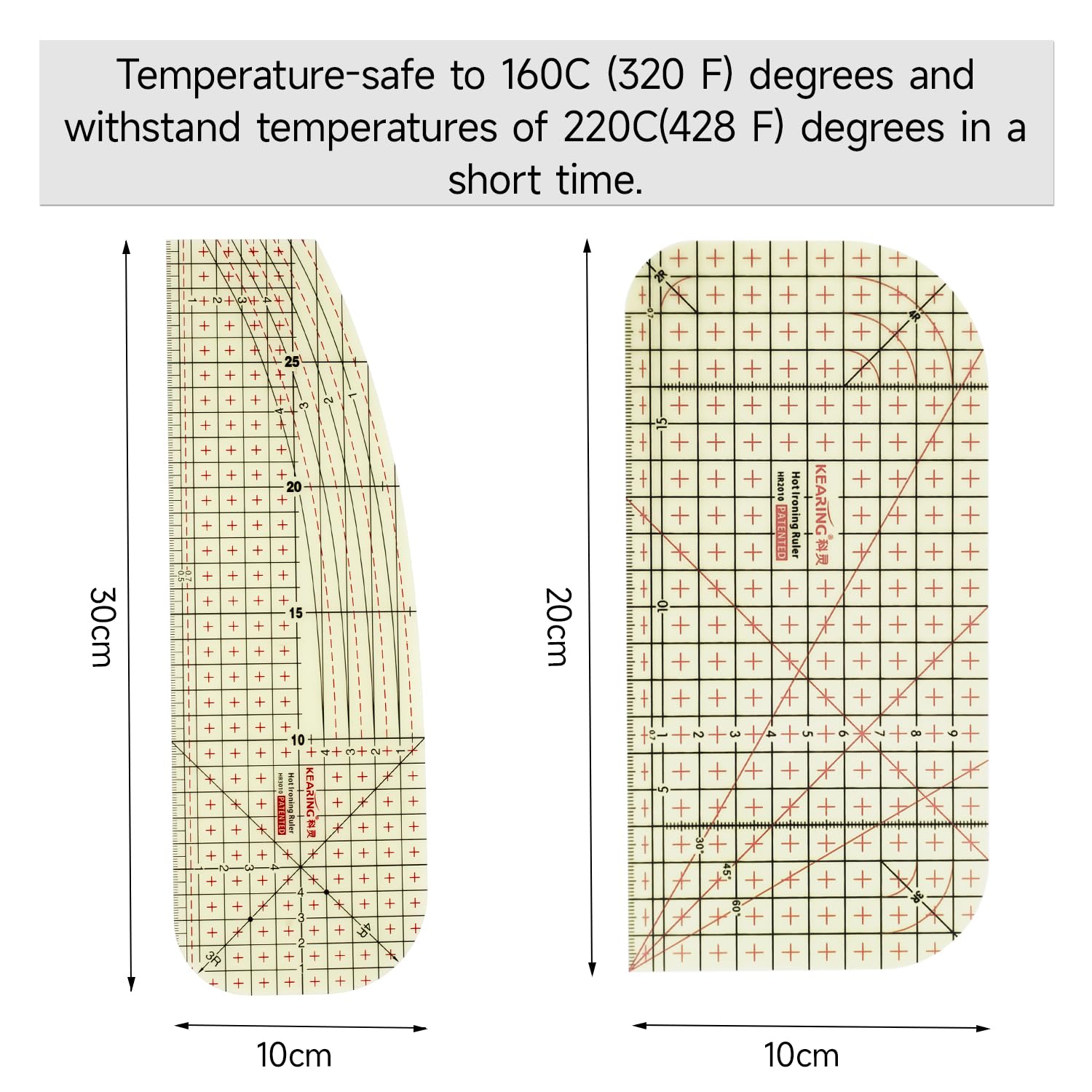 Metric Hot Hem Ironing Ruler for Sewing