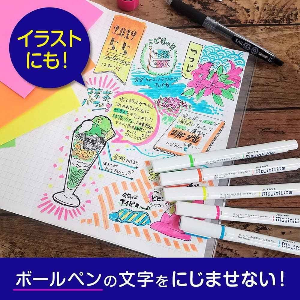 Zebra Justfit Mojini Line Highlighter - 3 Color Set (WKS22-3C)