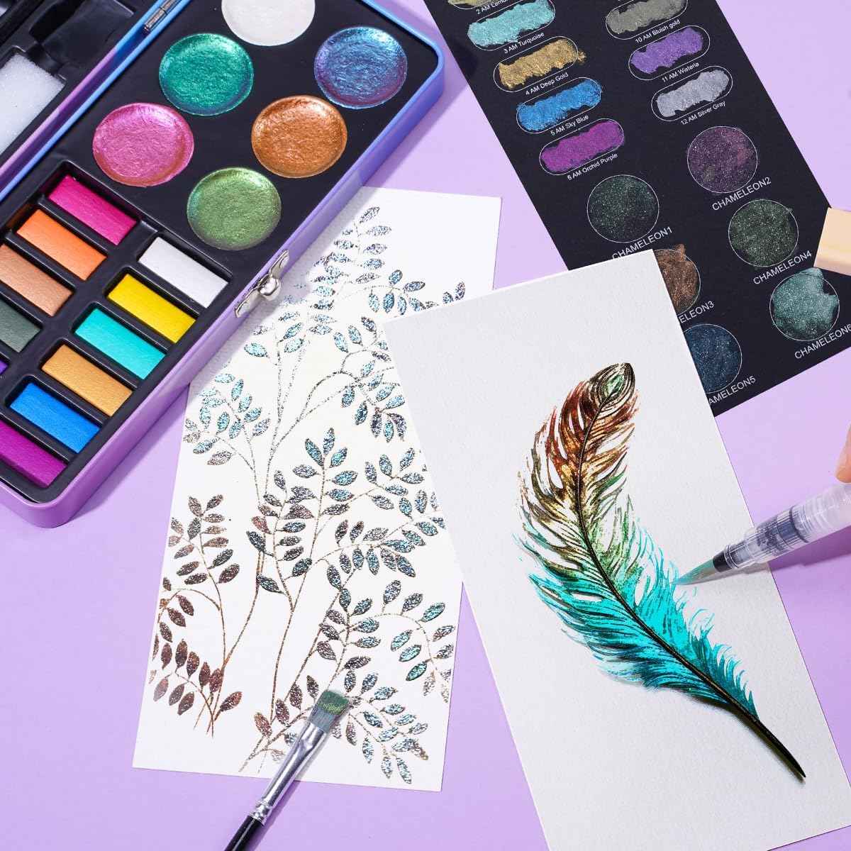 18 Color Metallic Watercolor Paint Set - TTpen