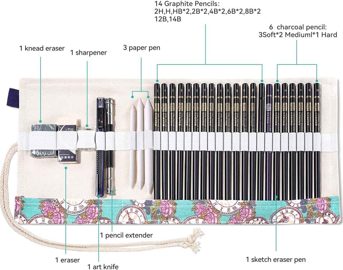 30pcs Professional Art Drawing Sketching Pencils - TTpen