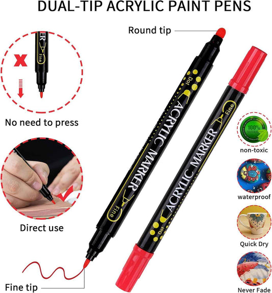 Guangna 84 Colors Acrylic Paint Markers Dual Tip(1-5mm) - TTpen
