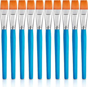 10 Pieces 3/4 Inch Flat Acrylic Paint Brushes for Kid Adult - TTpen