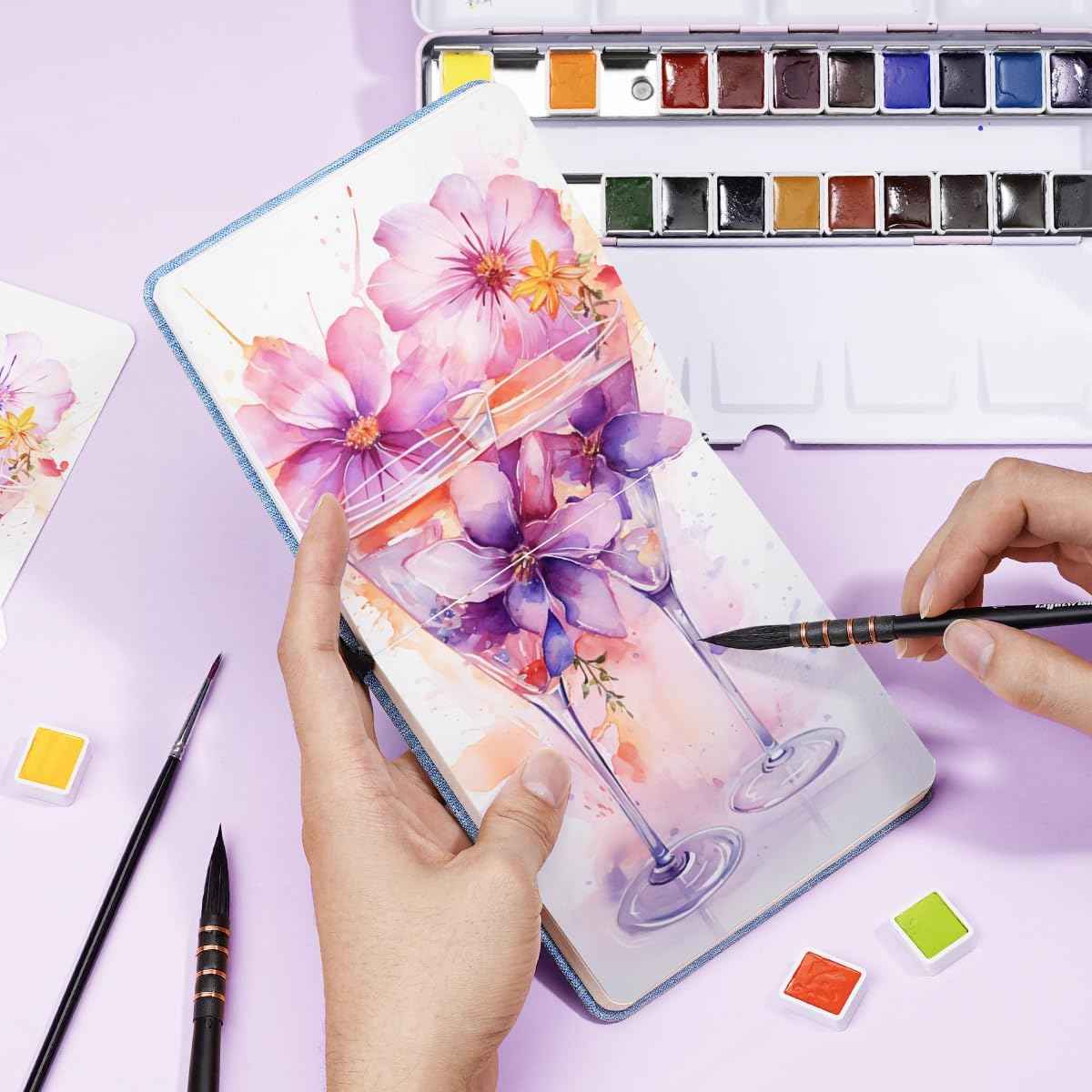 POTENTATE Watercolor Handbook,Cotton,300gsm,24 Sheets - TTpen