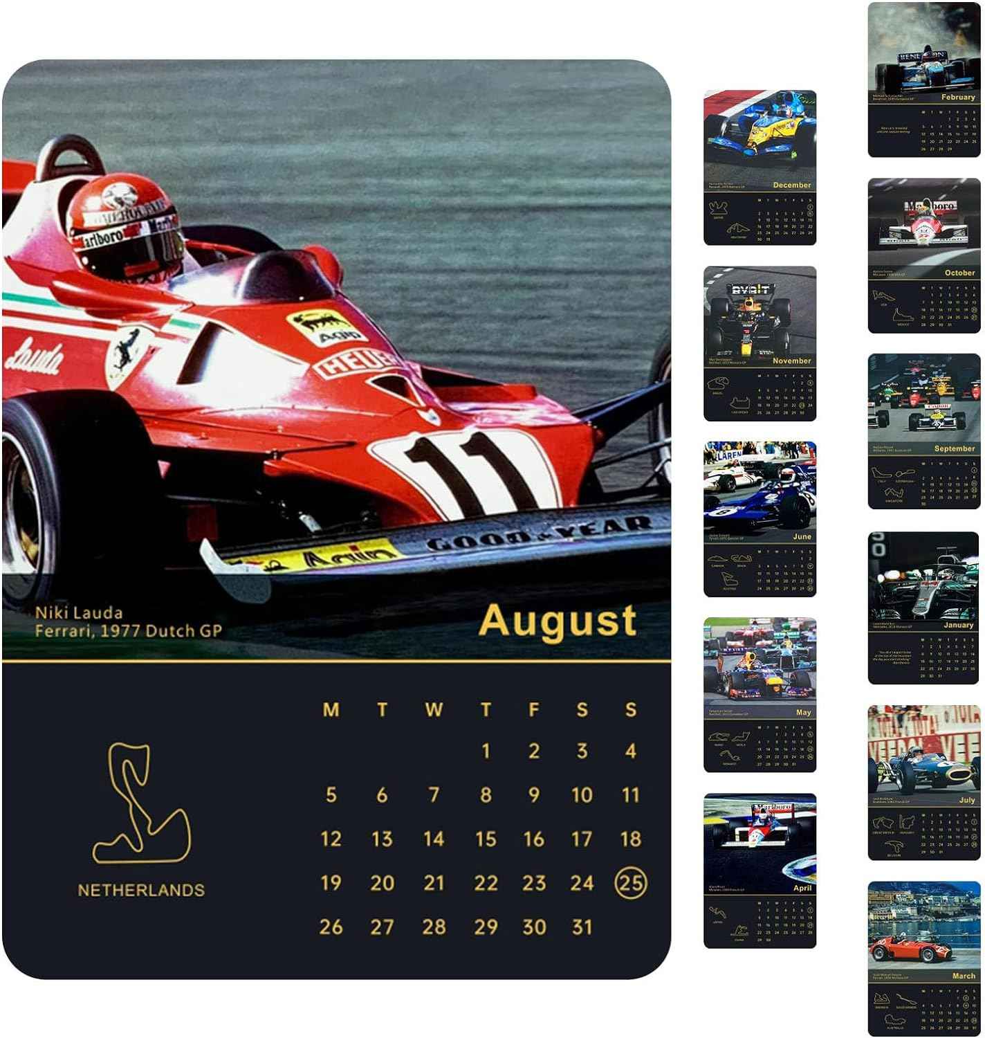 2024 Wall Formula 1 Monthly Calendar for F1 Fans - TTpen
