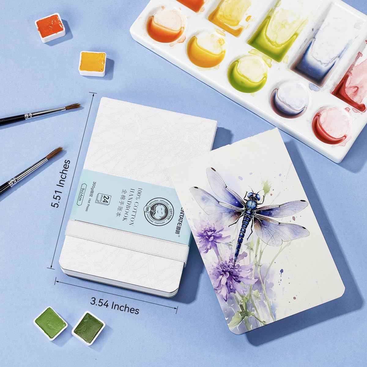 POTENTATE Cotton Hot/Cold Press Watercolor Paper Journal 9x14cm - TTpen