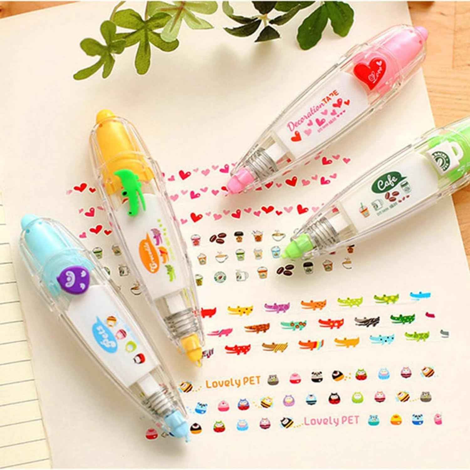 6Pcs DIY Cute Animals Decorative Pen Lace Pattern Correction Tape - TTpen