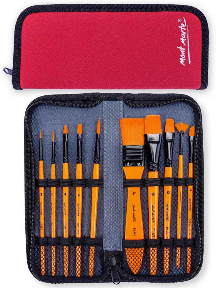 Mont Marte 10pcs Art Paint Brushes Set for Acrylic Painting - TTpen