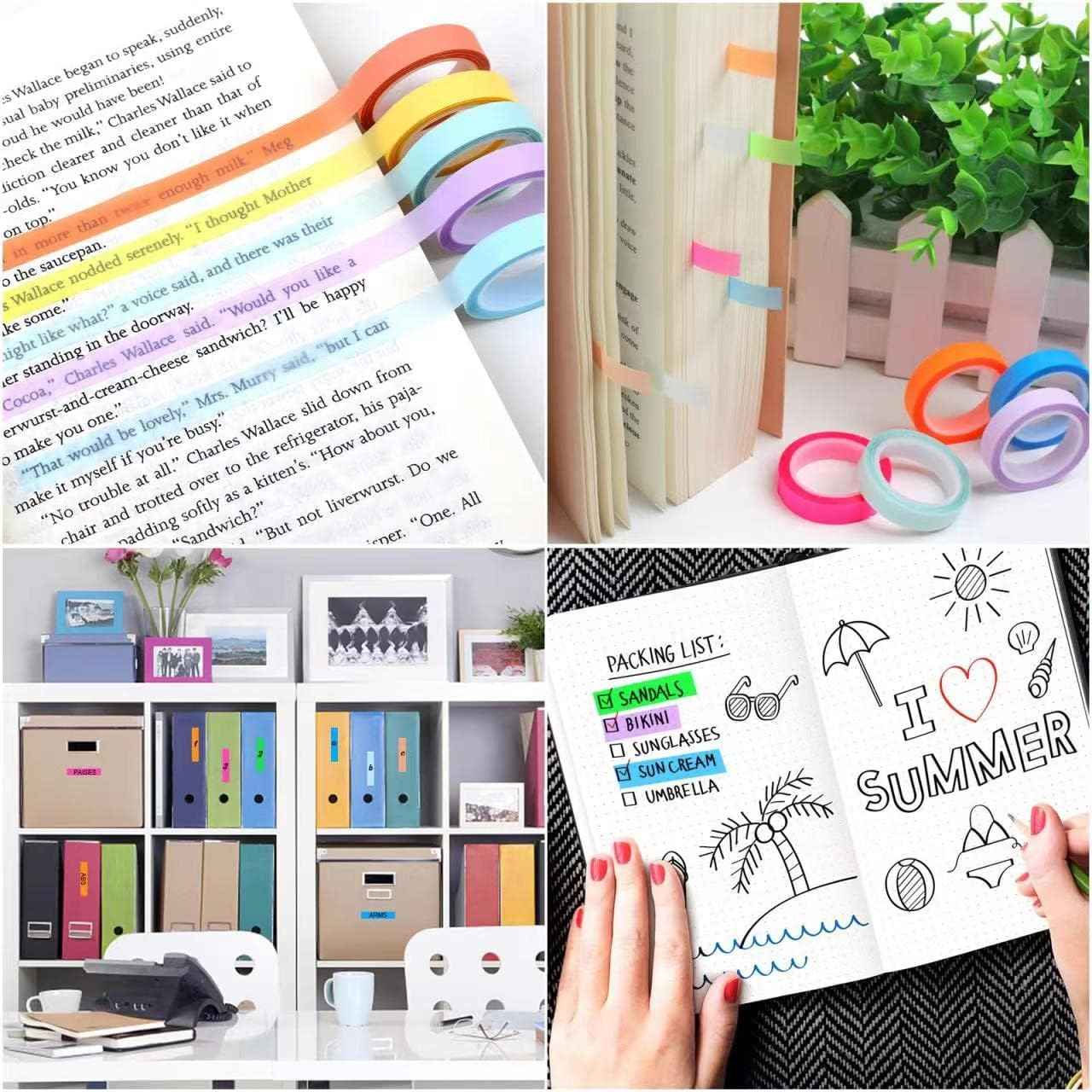10 Rolls Highlighter Tape Removable for Books Classroom - TTpen