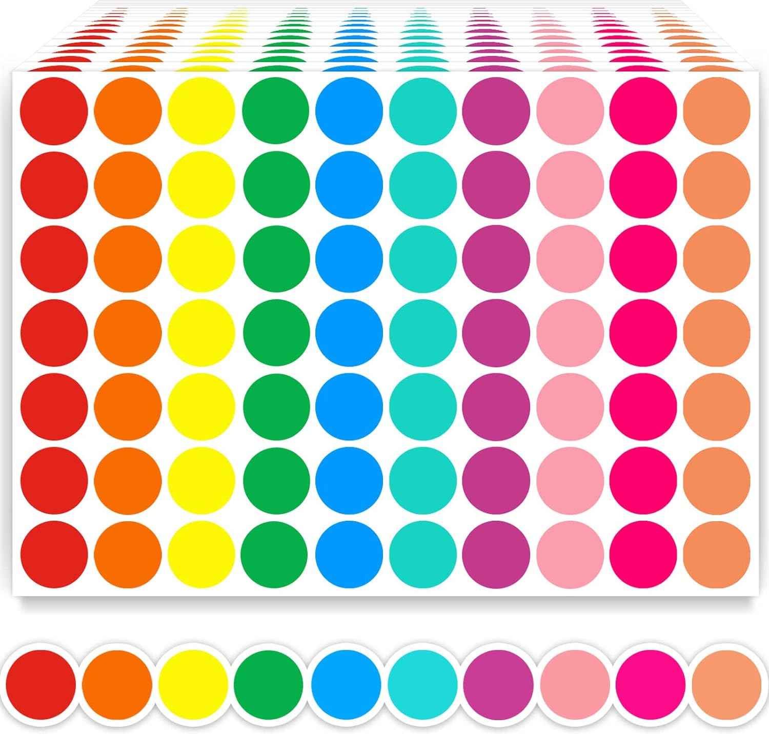 1400pcs 10 Color Dot Stickers Circle Coding Labels - TTpen