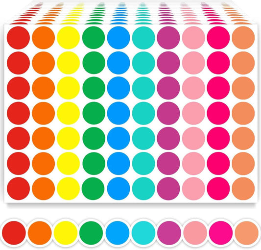 1400pcs 10 Color Dot Stickers Circle Coding Labels - TTpen